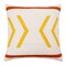 Laddha Home Designs Hand Woven Geometric Chevron Square Throw Pillow - 20" - White and Yellow